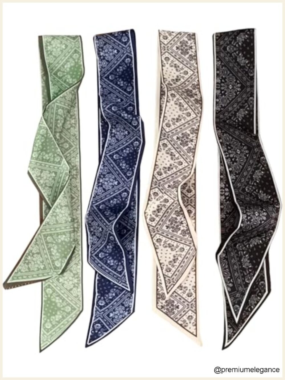 4 Pack Satin Floral Scarf Women Hair Head Wrap Neck Scarf Accessory Gift